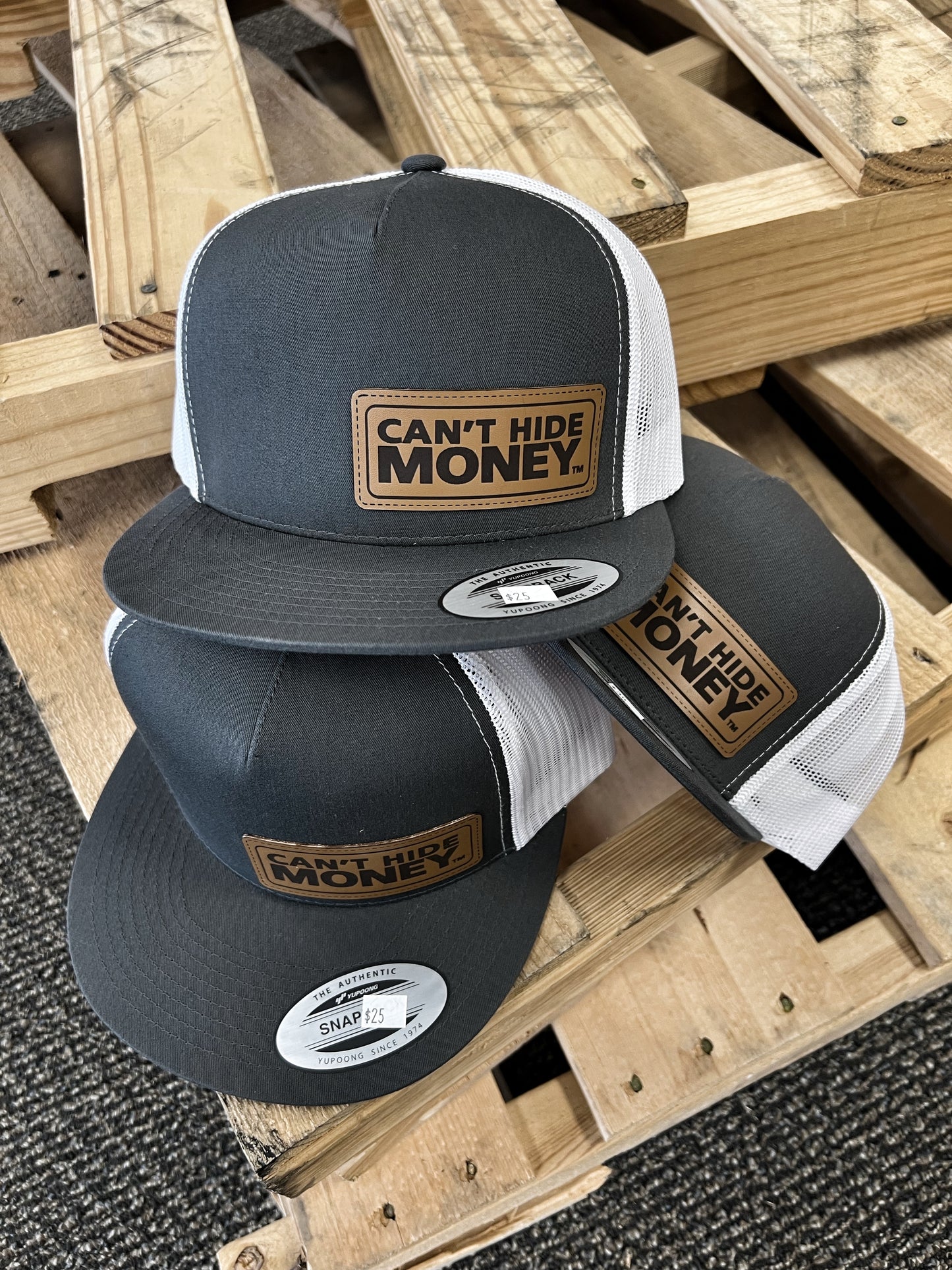 Can’t Hide Money Leather Flat Bill