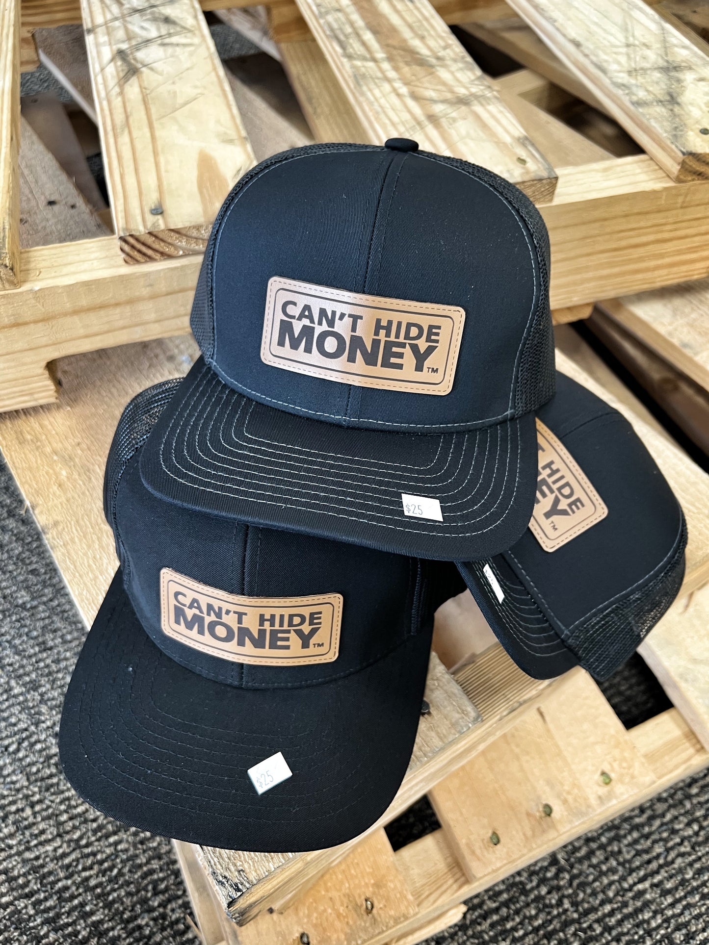 Can’t Hide Money Leather Block Trucker