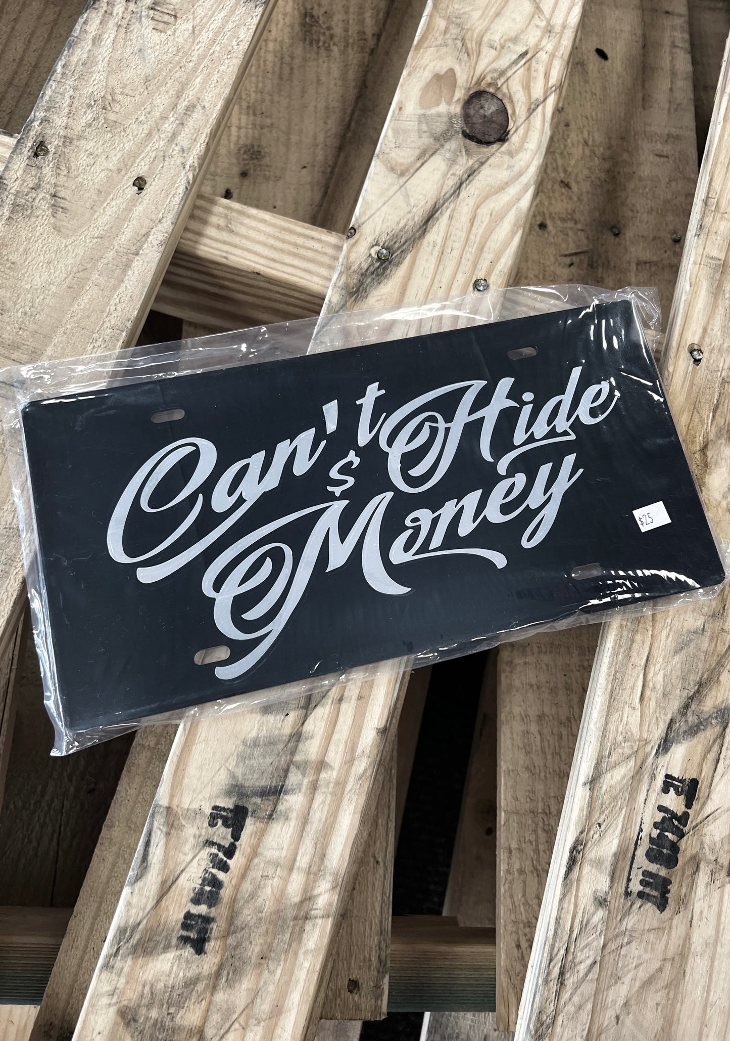 Can’t Hide Money Script Plate