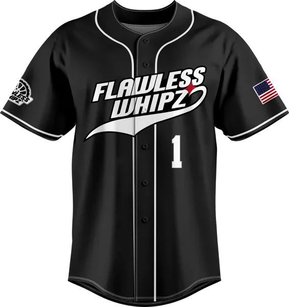 Flawless Whipz CHM Black Full Button Jersey